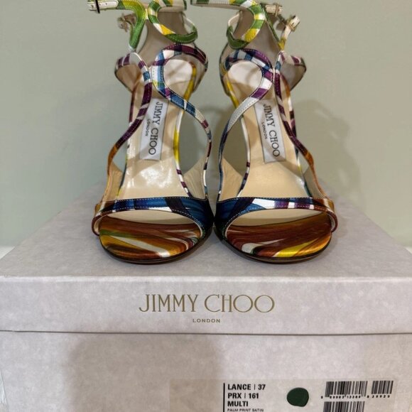 Jimmy Choo Multicolor Lang Strappy Heels - Picture 4 of 12